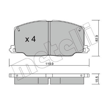 Sada brzdových destiček, kotoučová brzda METELLI 22-0067-0