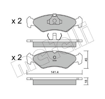 Sada brzdových destiček, kotoučová brzda METELLI 22-0073-0