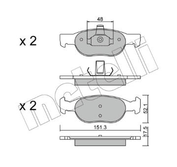 Sada brzdových destiček, kotoučová brzda METELLI 22-0079-2