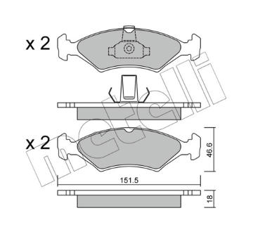 Sada brzdových destiček, kotoučová brzda METELLI 22-0093-0