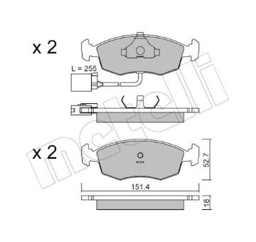 Sada brzdových destiček, kotoučová brzda METELLI 22-0094-1