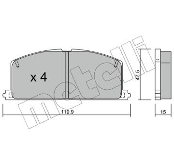 Sada brzdových destiček, kotoučová brzda METELLI 22-0108-0