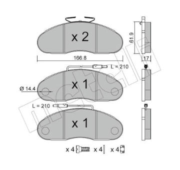 Sada brzdových destiček, kotoučová brzda METELLI 22-0111-0