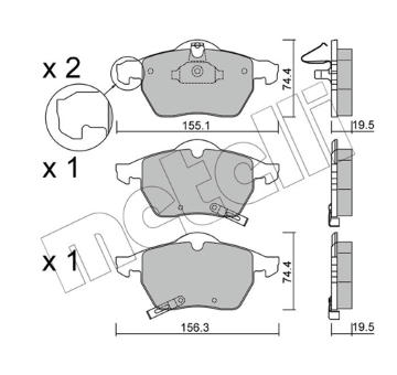 Sada brzdových destiček, kotoučová brzda METELLI 22-0118-2