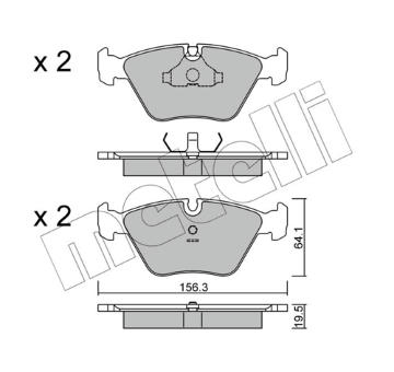 Sada brzdových destiček, kotoučová brzda METELLI 22-0122-0