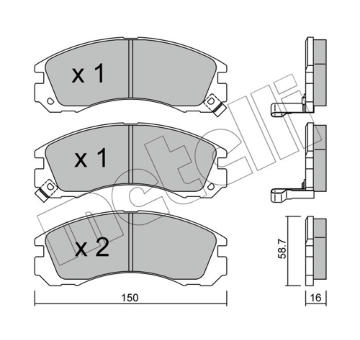 Sada brzdových destiček, kotoučová brzda METELLI 22-0134-0