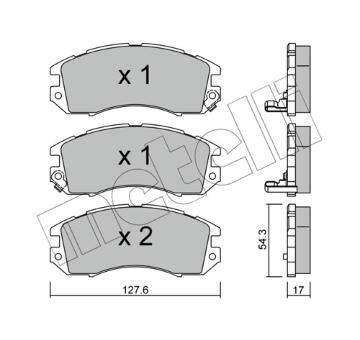 Sada brzdových destiček, kotoučová brzda METELLI 22-0135-0