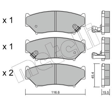 Sada brzdových destiček, kotoučová brzda METELLI 22-0136-0