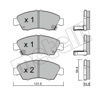 Sada brzdových destiček, kotoučová brzda METELLI 22-0138-0