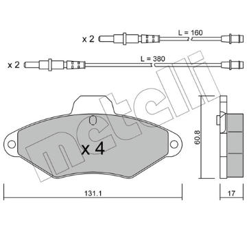 Sada brzdových destiček, kotoučová brzda METELLI 22-0144-0