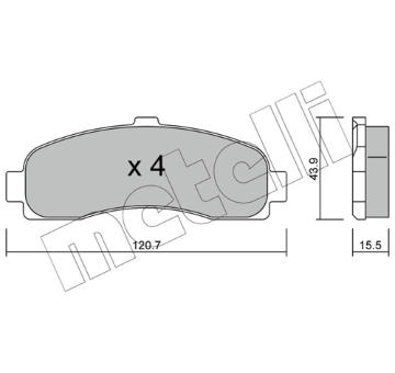 Sada brzdových destiček, kotoučová brzda METELLI 22-0145-0