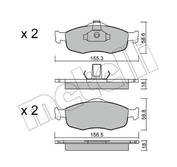 Sada brzdových destiček, kotoučová brzda METELLI 22-0146-0