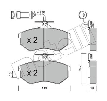 Sada brzdových destiček, kotoučová brzda METELLI 22-0148-1