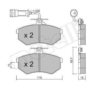 Sada brzdových destiček, kotoučová brzda METELLI 22-0148-4