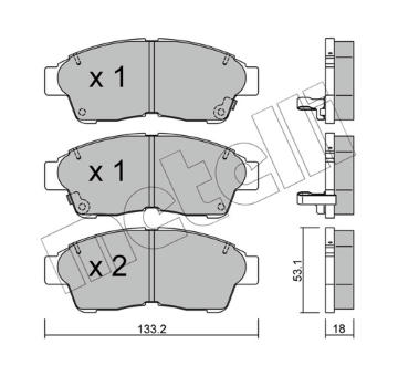 Sada brzdových destiček, kotoučová brzda METELLI 22-0149-0