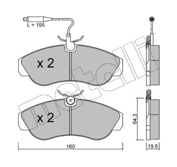 Sada brzdových destiček, kotoučová brzda METELLI 22-0155-0