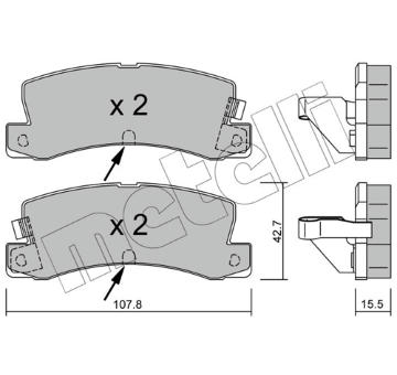 Sada brzdových destiček, kotoučová brzda METELLI 22-0161-2