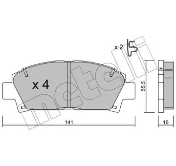 Sada brzdových destiček, kotoučová brzda METELLI 22-0166-0