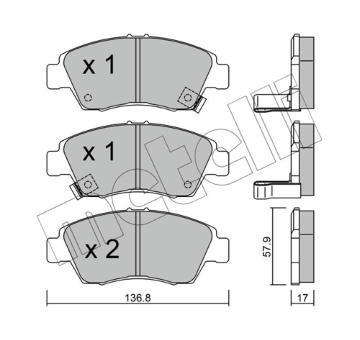Sada brzdových destiček, kotoučová brzda METELLI 22-0175-0