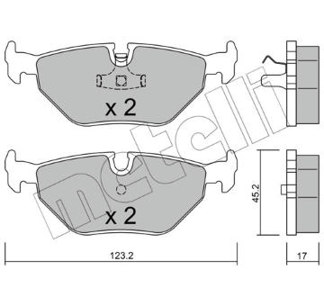 Sada brzdových destiček, kotoučová brzda METELLI 22-0180-0