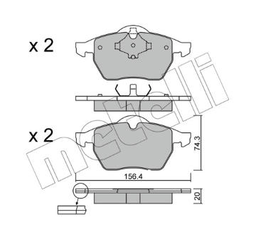 Sada brzdových destiček, kotoučová brzda METELLI 22-0181-2