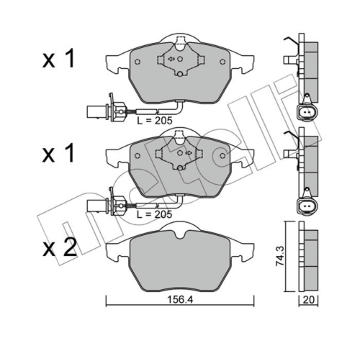 Sada brzdových destiček, kotoučová brzda METELLI 22-0181-3