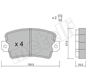 Sada brzdových destiček, kotoučová brzda METELLI 22-0186-0