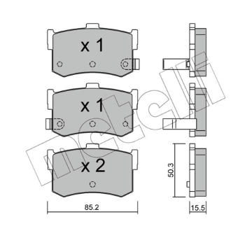 Sada brzdových destiček, kotoučová brzda METELLI 22-0187-0