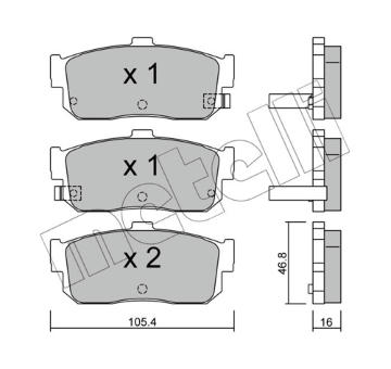 Sada brzdových destiček, kotoučová brzda METELLI 22-0193-1