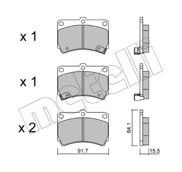 Sada brzdových destiček, kotoučová brzda METELLI 22-0196-0