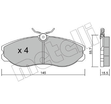 Sada brzdových destiček, kotoučová brzda METELLI 22-0198-0