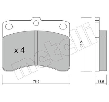 Sada brzdových destiček, kotoučová brzda METELLI 22-0201-0