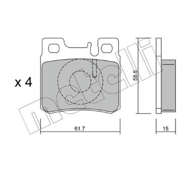 Sada brzdových destiček, kotoučová brzda METELLI 22-0203-0