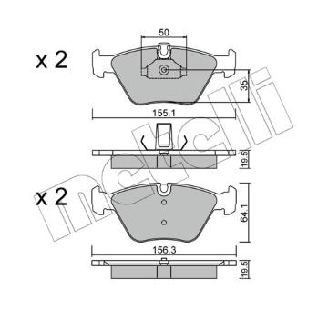Sada brzdových destiček, kotoučová brzda METELLI 22-0207-0