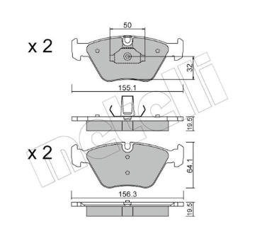 Sada brzdových destiček, kotoučová brzda METELLI 22-0207-5