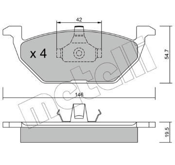 Sada brzdových destiček, kotoučová brzda METELLI 22-0211-0
