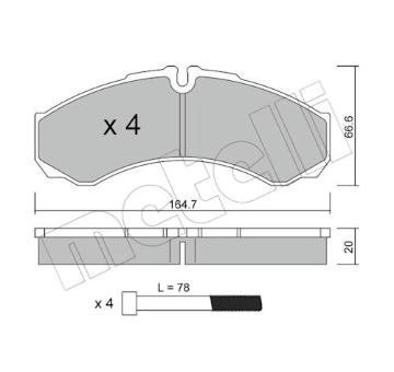 Sada brzdových destiček, kotoučová brzda METELLI 22-0212-1