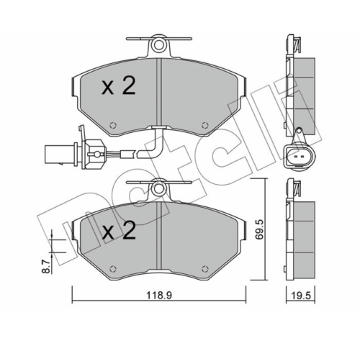 Sada brzdových destiček, kotoučová brzda METELLI 22-0215-2
