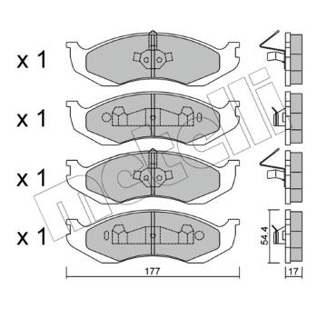 Sada brzdových destiček, kotoučová brzda METELLI 22-0218-0