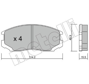 Sada brzdových destiček, kotoučová brzda METELLI 22-0221-0