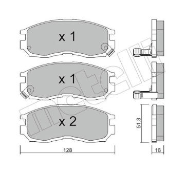Sada brzdových destiček, kotoučová brzda METELLI 22-0224-1