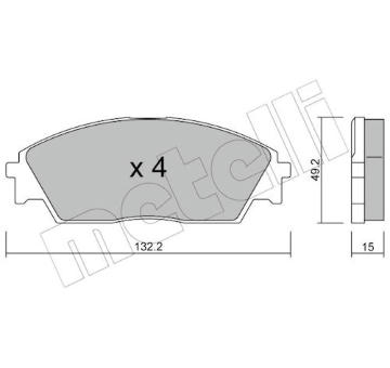 Sada brzdových destiček, kotoučová brzda METELLI 22-0236-0