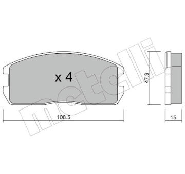 Sada brzdových destiček, kotoučová brzda METELLI 22-0238-0