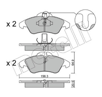 Sada brzdových destiček, kotoučová brzda METELLI 22-0256-0