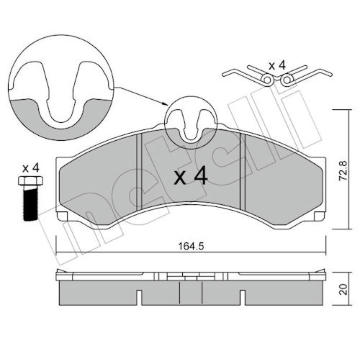 Sada brzdových destiček, kotoučová brzda METELLI 22-0262-1
