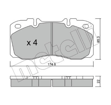 Sada brzdových destiček, kotoučová brzda METELLI 22-0268-0