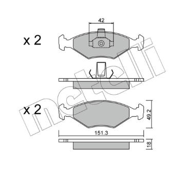 Sada brzdových destiček, kotoučová brzda METELLI 22-0273-2