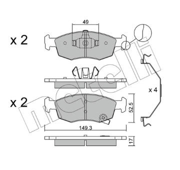 Sada brzdových destiček, kotoučová brzda METELLI 22-0274-6