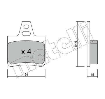 Sada brzdových destiček, kotoučová brzda METELLI 22-0285-0