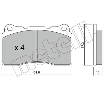 Sada brzdových destiček, kotoučová brzda METELLI 22-0288-1